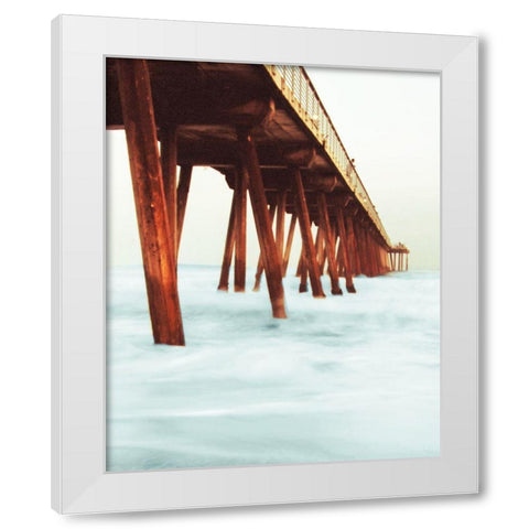 Pacific Pier White Modern Wood Framed Art Print by Bill Carson Photography