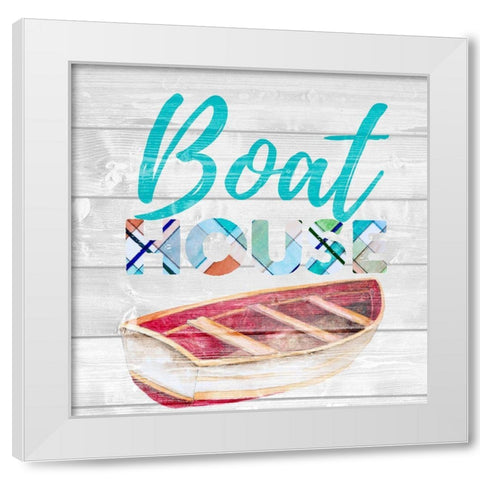 Boat House White Modern Wood Framed Art Print by Gaynor, Janice