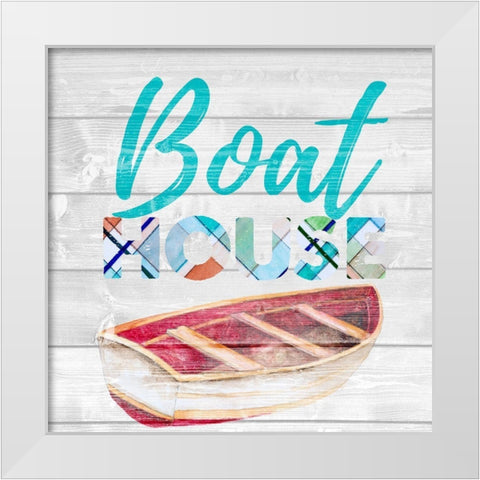 Boat House White Modern Wood Framed Art Print by Gaynor, Janice