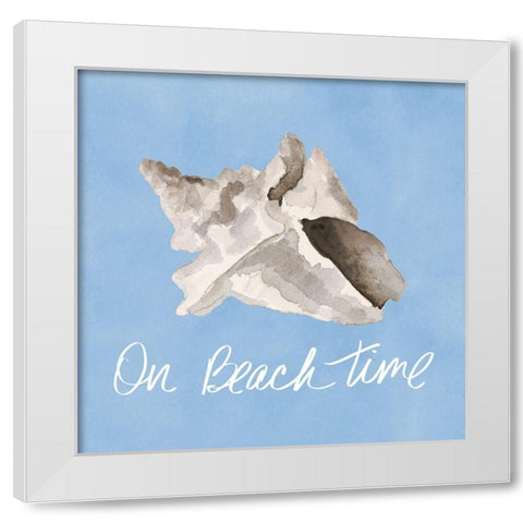 On Beach Time Shell White Modern Wood Framed Art Print by Loreth, Lanie