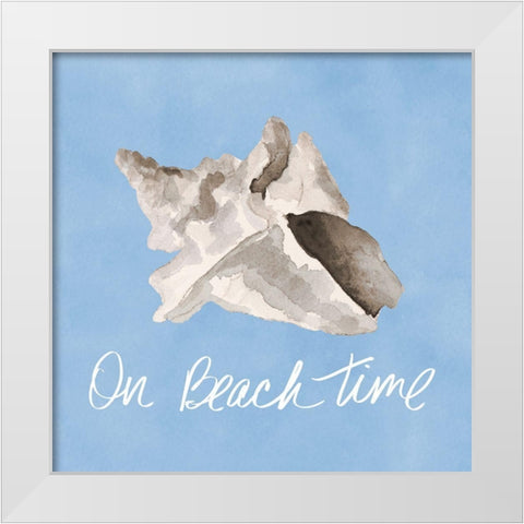 On Beach Time Shell White Modern Wood Framed Art Print by Loreth, Lanie