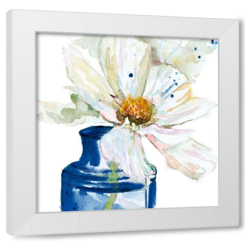Fresh Little Flower Close Up White Modern Wood Framed Art Print by Pinto, Patricia
