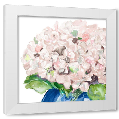 Fresh Pink Flower White Modern Wood Framed Art Print by Pinto, Patricia