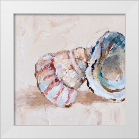 Neutral Sand Shells II White Modern Wood Framed Art Print by Loreth, Lanie