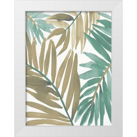 Teal Palm Design I White Modern Wood Framed Art Print by Loreth, Lanie