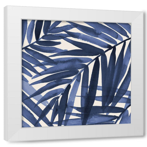 Navy Palm Design II White Modern Wood Framed Art Print by Loreth, Lanie