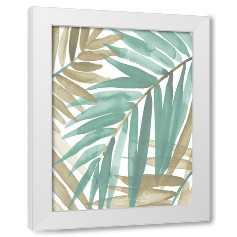Teal Palm Design II White Modern Wood Framed Art Print by Loreth, Lanie