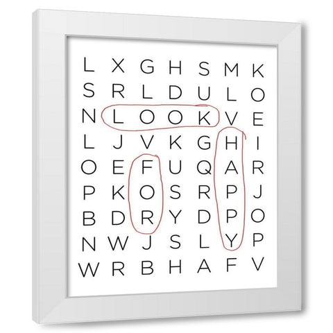 Crossword Puzzle I White Modern Wood Framed Art Print by Quach, Anna
