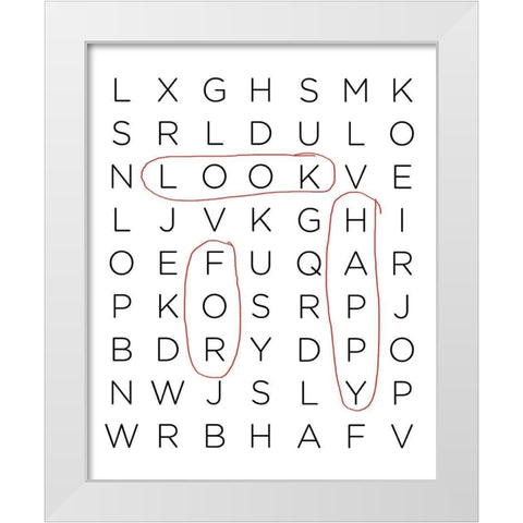 Crossword Puzzle I White Modern Wood Framed Art Print by Quach, Anna