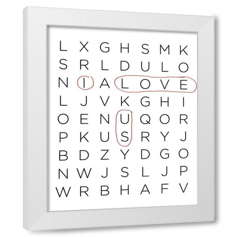 Crossword Puzzle II White Modern Wood Framed Art Print by Quach, Anna