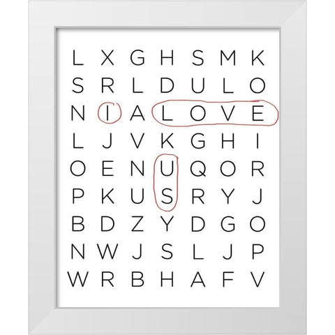 Crossword Puzzle II White Modern Wood Framed Art Print by Quach, Anna