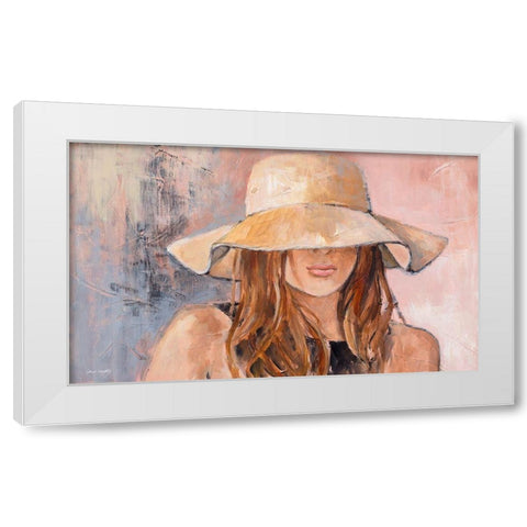 Woman in Hat White Modern Wood Framed Art Print by Loreth, Lanie