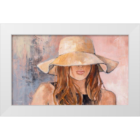 Woman in Hat White Modern Wood Framed Art Print by Loreth, Lanie