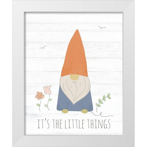 Its the Little Things (Gnome) White Modern Wood Framed Art Print by Quach, Anna