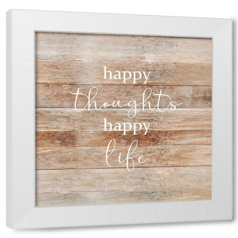 Happy Thoughts White Modern Wood Framed Art Print by Quach, Anna