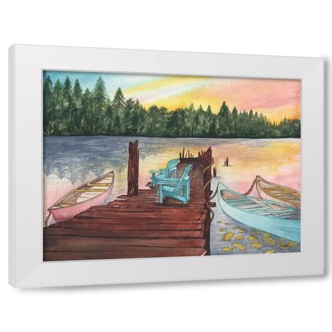 Lake Sunsets White Modern Wood Framed Art Print by Medley, Elizabeth