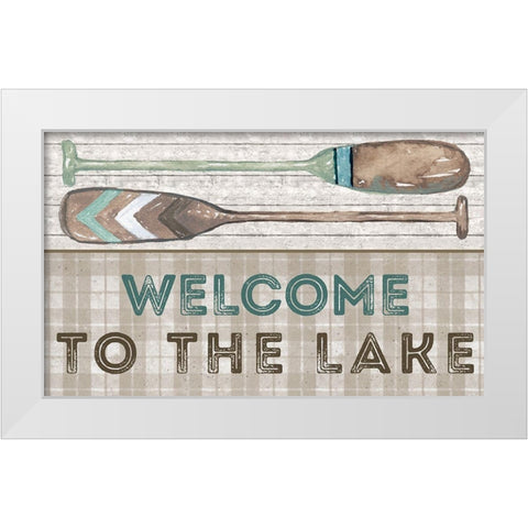 Welcome to the Lake White Modern Wood Framed Art Print by Medley, Elizabeth