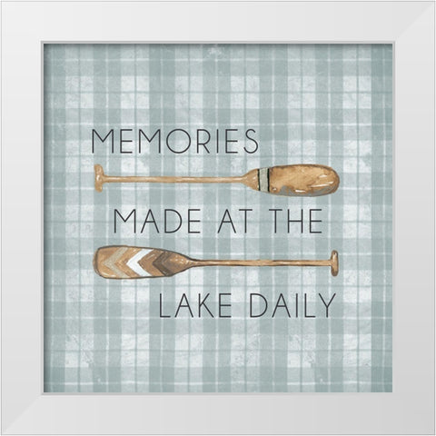 Memories Made At The Lake Daily White Modern Wood Framed Art Print by Medley, Elizabeth