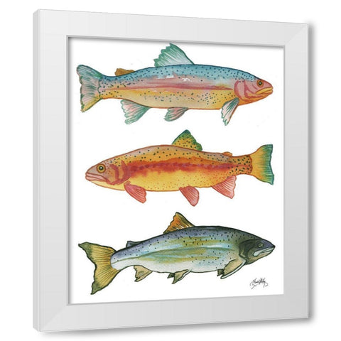 Lake Fishing White Modern Wood Framed Art Print by Medley, Elizabeth