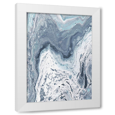 Blue Oil Spill I White Modern Wood Framed Art Print by DeRice, Julie