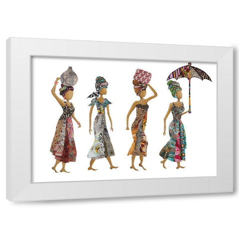 Xhose Woman Group White Modern Wood Framed Art Print by Ritter, Gina
