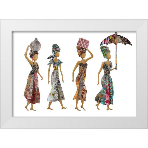 Xhose Woman Group White Modern Wood Framed Art Print by Ritter, Gina