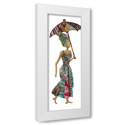 Xhose Woman with Umbrella White Modern Wood Framed Art Print by Ritter, Gina