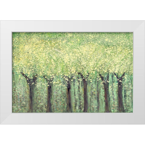 Live Green Trees White Modern Wood Framed Art Print by Gonzalez, Roberto
