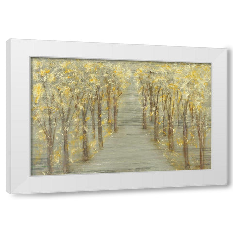 Gold Forest White Modern Wood Framed Art Print by Gonzalez, Roberto