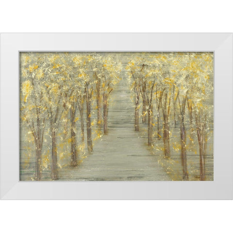 Gold Forest White Modern Wood Framed Art Print by Gonzalez, Roberto