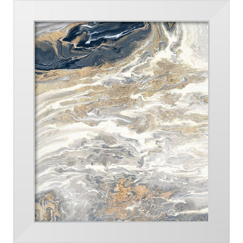 Gold And Gray Oasis White Modern Wood Framed Art Print by Gonzalez, Roberto