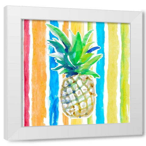 Vibrant Pineapple II White Modern Wood Framed Art Print by Loreth, Lanie