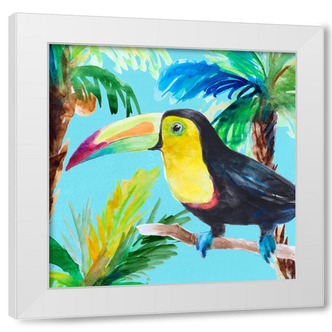Tropical Tucan I White Modern Wood Framed Art Print by Loreth, Lanie