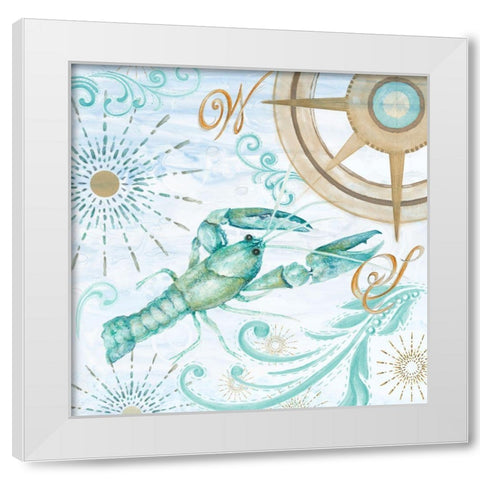 Teal Coastal Collection I White Modern Wood Framed Art Print by Gaynor, Janice
