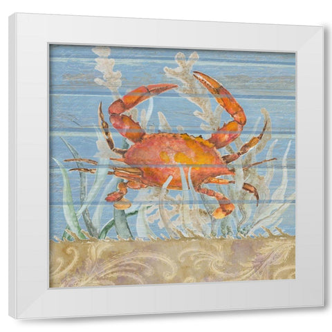 Ocean Floor Blue Square III White Modern Wood Framed Art Print by Gaynor, Janice