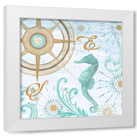 Teal Coastal Collection III White Modern Wood Framed Art Print by Gaynor, Janice