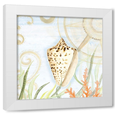 Coastal Navigate I White Modern Wood Framed Art Print by Gaynor, Janice