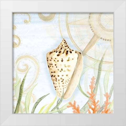 Coastal Navigate I White Modern Wood Framed Art Print by Gaynor, Janice