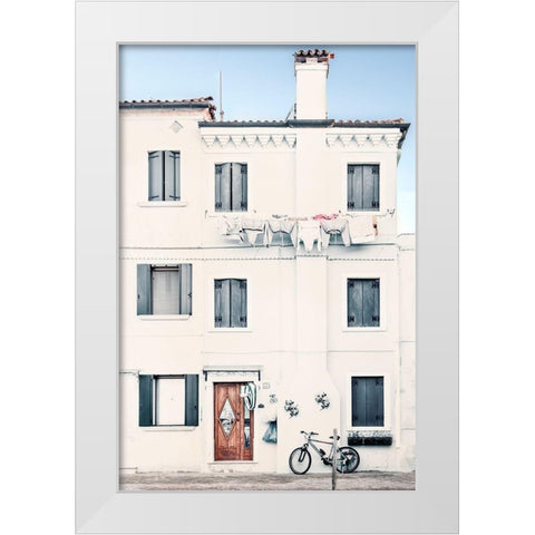 Quiet Mediterranean Village White Modern Wood Framed Art Print by Amos, Andy