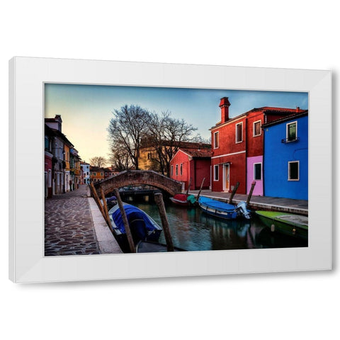Burano White Modern Wood Framed Art Print by Amos, Andy