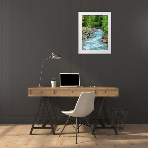 Countryside River White Modern Wood Framed Art Print by Peck, Gail