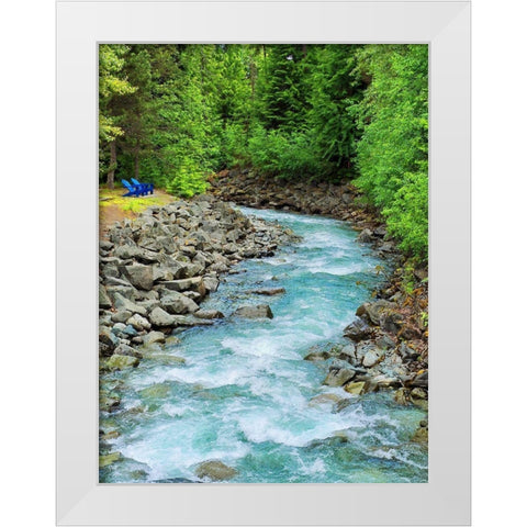 Countryside River White Modern Wood Framed Art Print by Peck, Gail