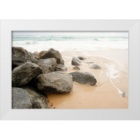 Beachy Shores White Modern Wood Framed Art Print by Bill Carson Photography