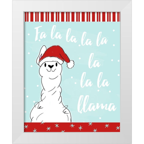 Fa La Llama White Modern Wood Framed Art Print by Quach, Anna