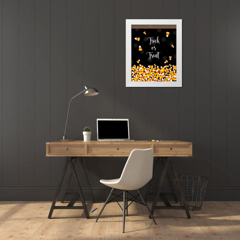 Trick or Treat White Modern Wood Framed Art Print by Quach, Anna