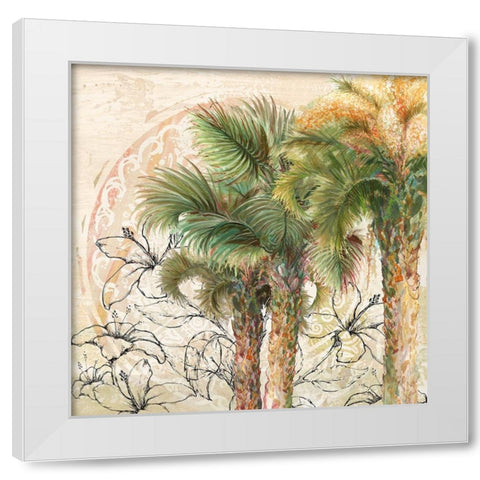 Palms Away II White Modern Wood Framed Art Print by Diannart