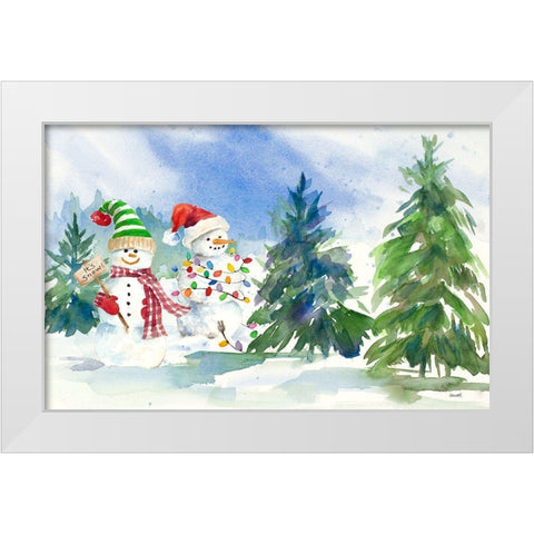 Snowman Valley II White Modern Wood Framed Art Print by Loreth, Lanie