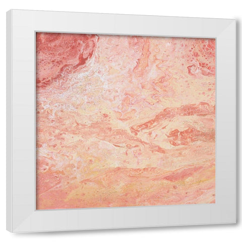 Modern Peach Flow II White Modern Wood Framed Art Print by Hakimipour, Tiffany