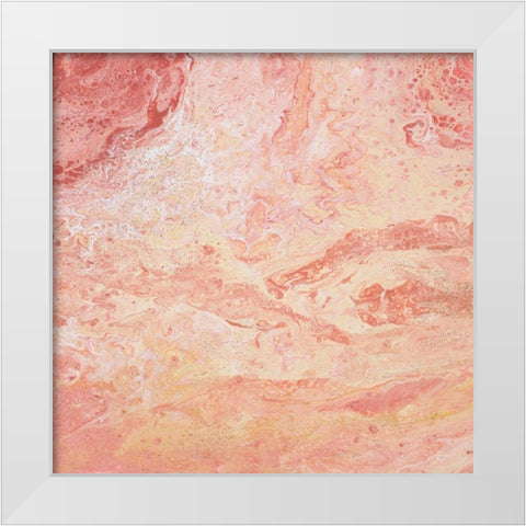 Modern Peach Flow II White Modern Wood Framed Art Print by Hakimipour, Tiffany