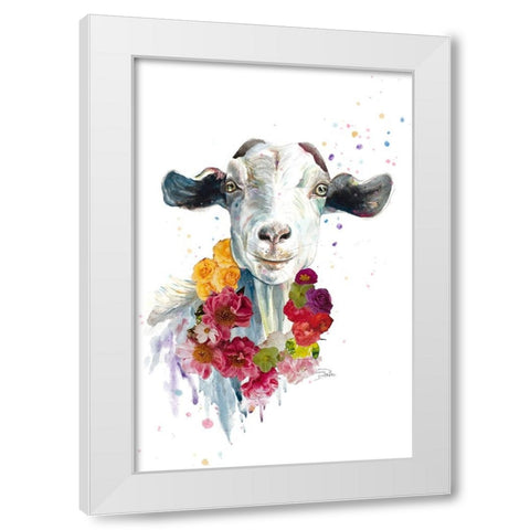 Cute Goat White Modern Wood Framed Art Print by Pinto, Patricia